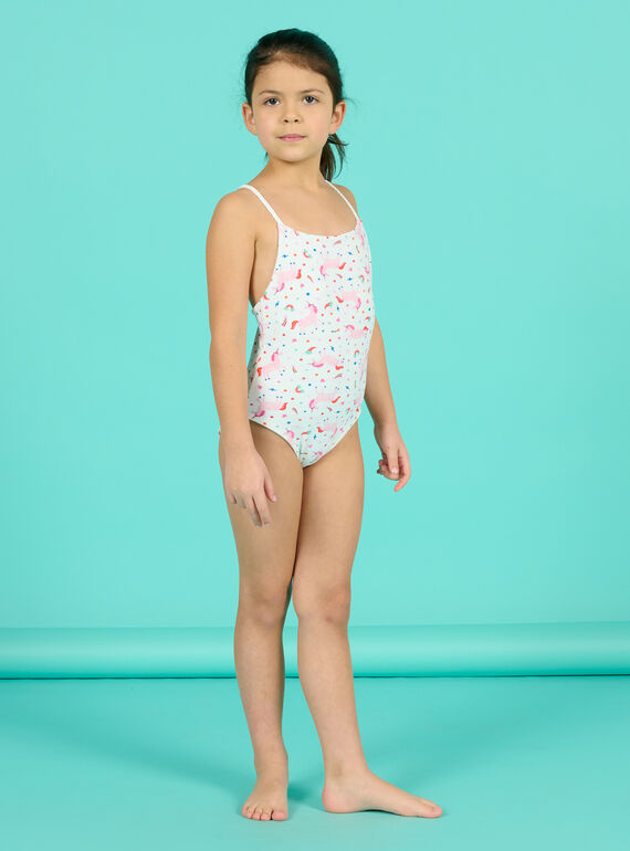 Einteiliger Badeanzug für Kind Mädchen, wendbar NYAMER2 / 22SI01L8MAI000