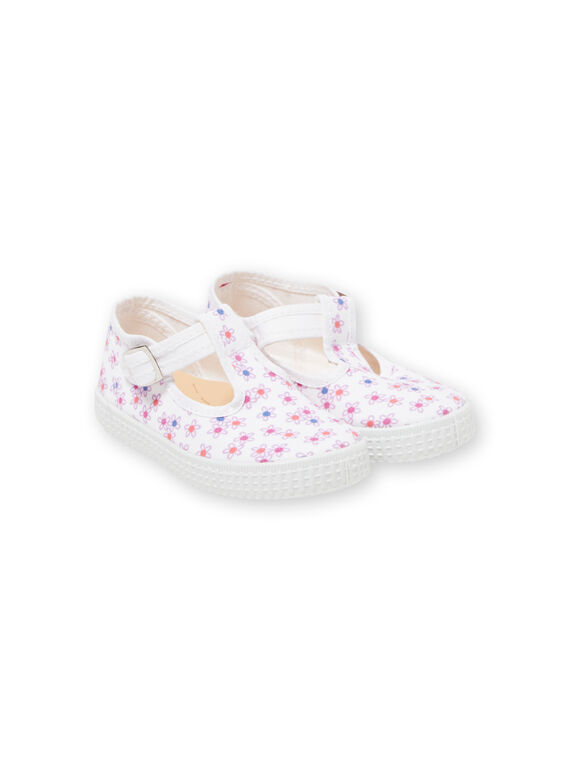Baby Mädchen weiß floral gedruckt Leinwand Pumpen LBFSALFLEUR / 21KK3743D17000