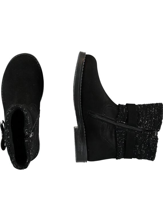 Schwarze Stiefel Kind Mädchen GFBOOTRICO / 19WK35X1D0D090