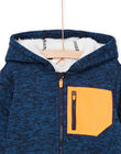 Blau melierte Strickjacke mit weichem Futter POJOGITEK1 / 22W902D2GIL219