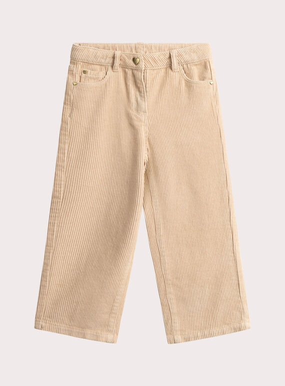 Gerade Hose aus hellrosa Cord für Mädchen  VABAPANT1 / 24W901Q1PAN808