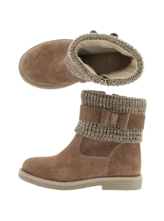 Girls' leather boots DFBOOTCOT2 / 18WK35TFD0D080
