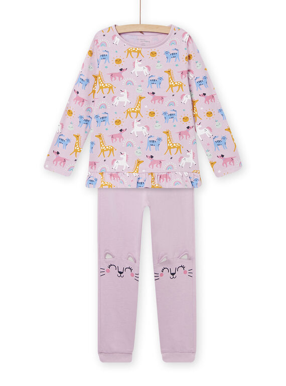 Pyjama-Set T-Shirt und Hose Parma Tiermotive Kind Mädchen NEFAPYJSUN / 22SH11G4PYJ320