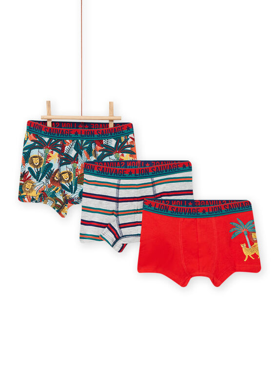 3er-Set sortierte Boxershorts für Kinder Jungen NEGOBOXLION / 22SH12J2BOXJ922