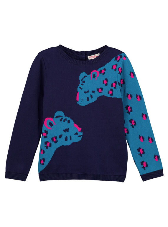 Jacquard-Pullover mit Animal-Design (Leopard) GAMUPULL / 19W901F1PUL070