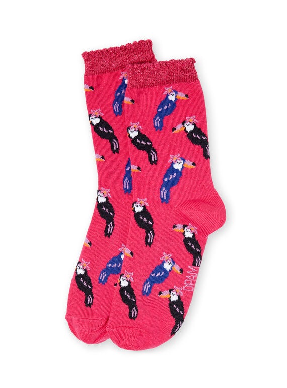 Rosa Grenadine Socken Kind Mädchen LYANAUCHO / 21SI01P1SOQF507