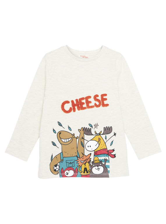 Langärmeliges T-Shirt Naturweiß Animiert GOBRUTEE1 / 19W902K2TML008