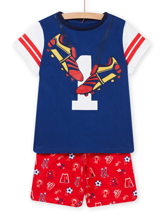 Baby Junge Electric Blue Football T-Shirt & Shorts Pyjama Set NEGOPYCFOOT / 22SH12H3PYJ217