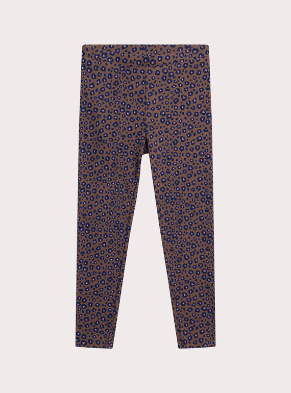 Leggings mit Leopardmuster, Mädchen XYABLULEG / 25WI01N1CAL817