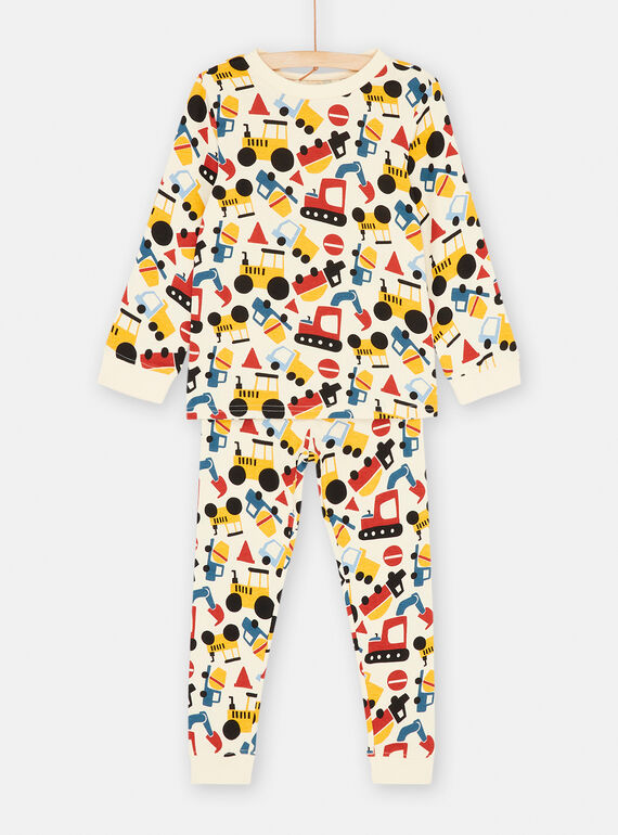 Beiger Pyjama mit Traktorprint für Jungen SEGOPYJTRA / 23WH1241PYJA016