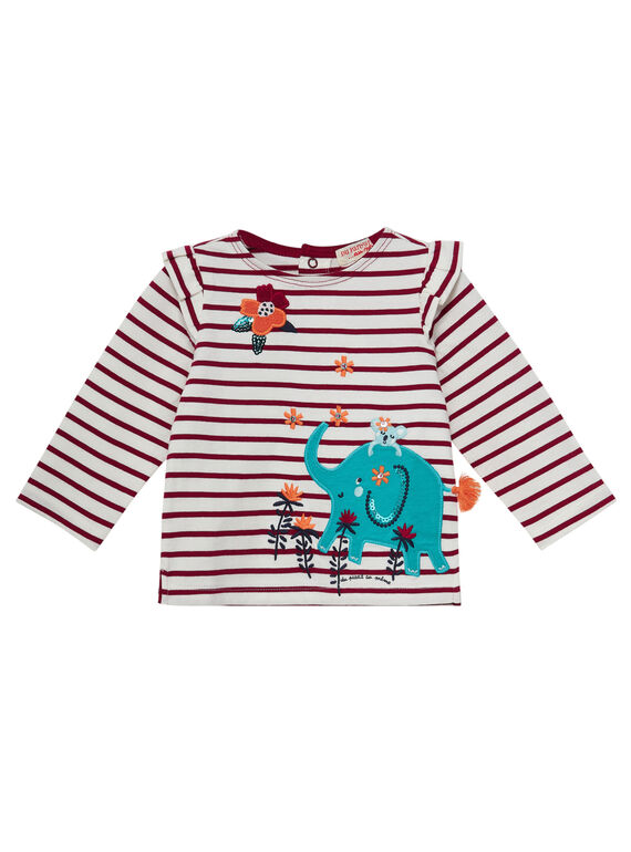 Gestreiftes Baby-T-Shirt für Mädchen JICLOTEE / 20SG0911TML001