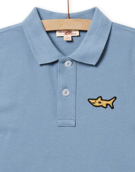 Arktisblaues Piqué-Poloshirt für Kinder Jungen NOJOPOL5 / 22S90263POLC219