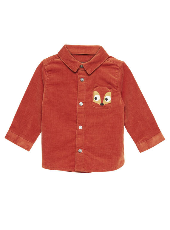 Rostbraunes Samthemd Babys Jungen GUBRUCHEM / 19WG10K1CHM408