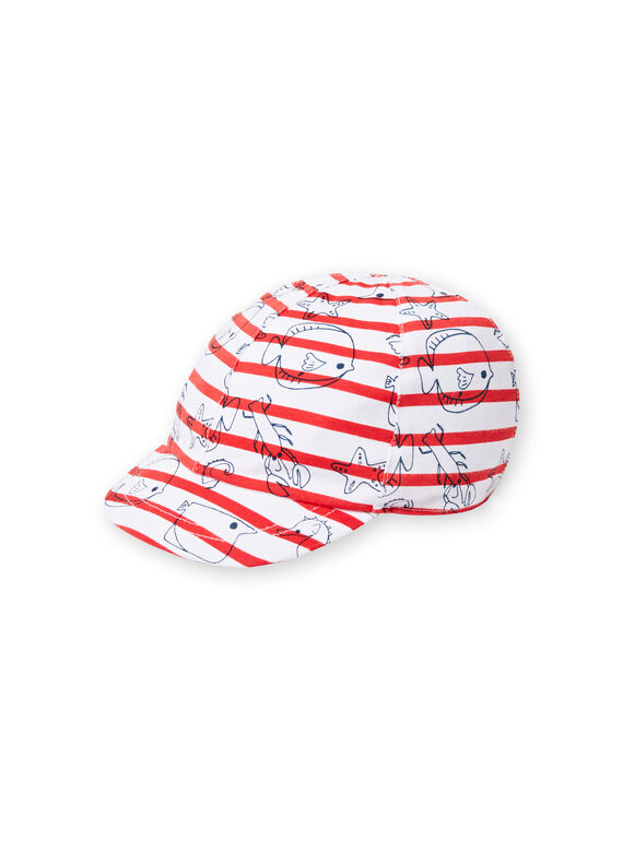 Rote und ecrufarbene Mütze Baby Boy LYUVICASQ / 21SI10U1CHA001