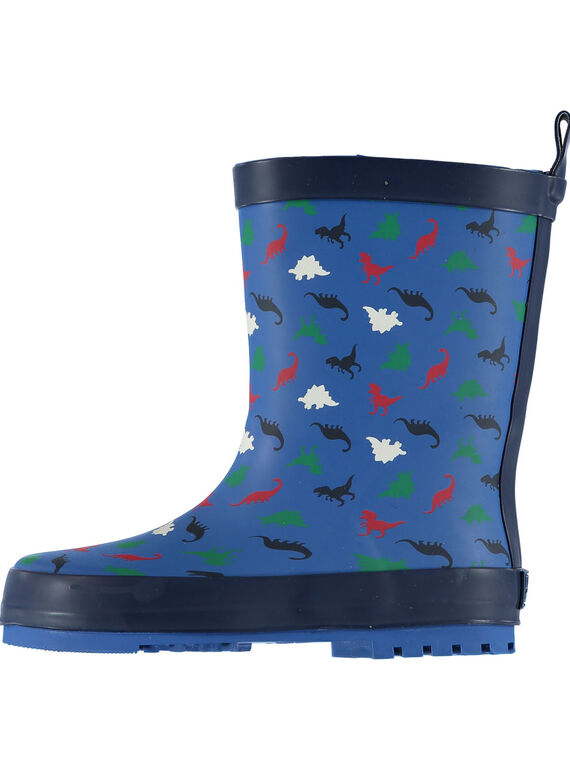 Blauer Regenstiefel mit Dinosauriern Kind Junge GGBPDINO / 19WK36G1D0CC218