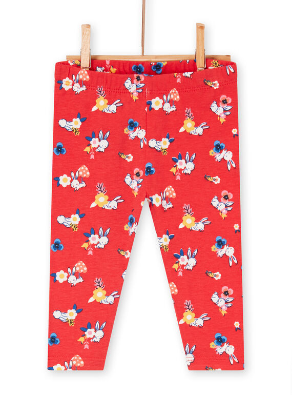 Rote Baby Mädchen Druck Leggings LYIHALEG / 21SI09X1CAL505