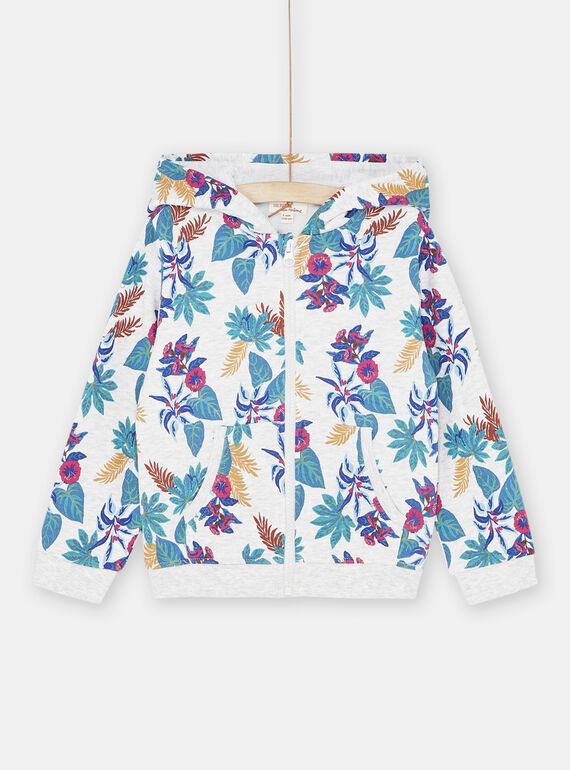 Kapuzen-Sweatshirt mit Blumenprint, Mädchen SAJOHAUJOG1 / 23W901B3JGH943