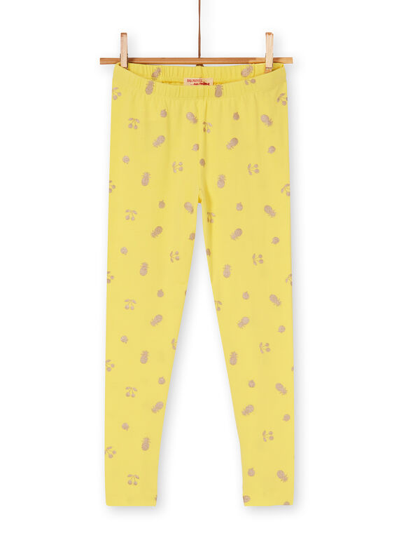 Gelbe Leggings für Kinder und Mädchen LYAJAULEG1 / 21SI01O1CAL116