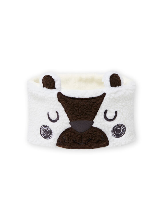 Ecru Snood mit Sherpa-Bärenmuster Baby Junge MYUGROSNO / 21WI1061SNO001