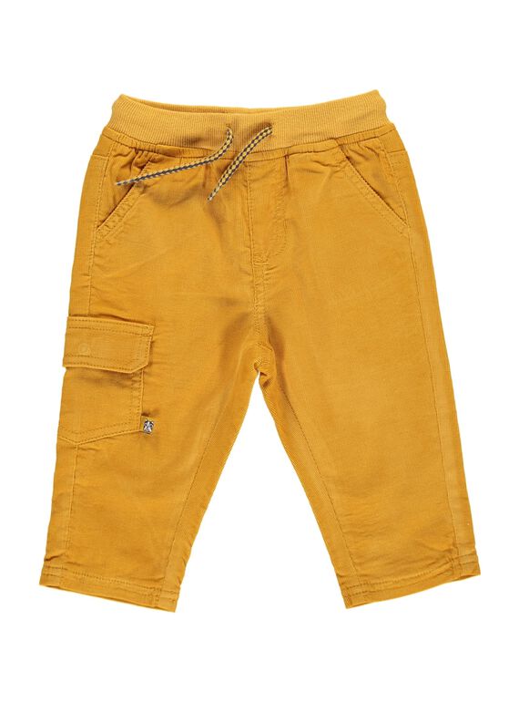 Baby boys' yellow velour trousers DUJOPAN5 / 18WG1035PAN104