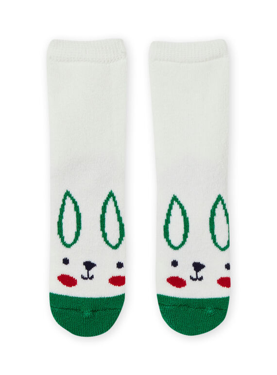 Kaninchensocken für Baby-Jungen in Ecru MYUJOCHOB2 / 21WI1018SOQ001