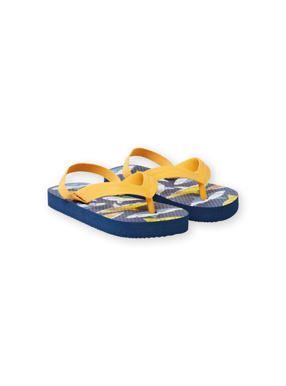 Marineblaue Flip Flops mit Hai-Druck, Junge LGTONGSHARK / 21KK3663D01070