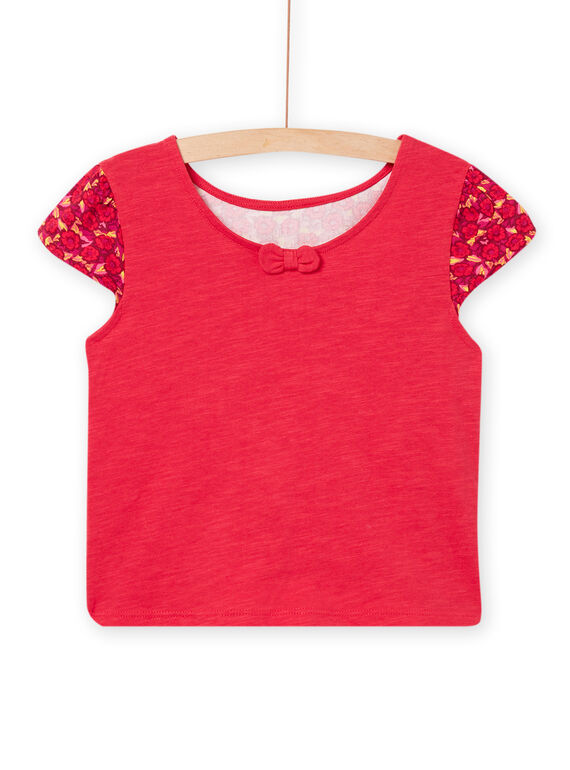 Kurzarm-T-Shirt für Kinder Mädchen in Pflaume NAFLATI3 / 22S901R3TMC709