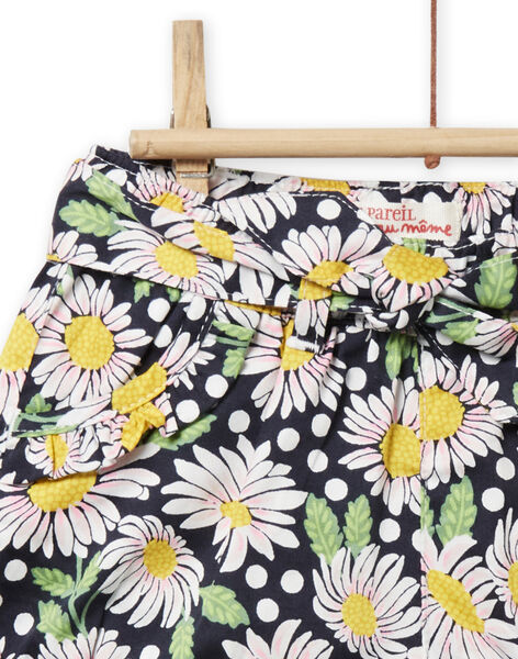 Baby Mädchen Shorts mit Blumendruck und Gürtel NISOSHO / 22SG09Q1SHO001