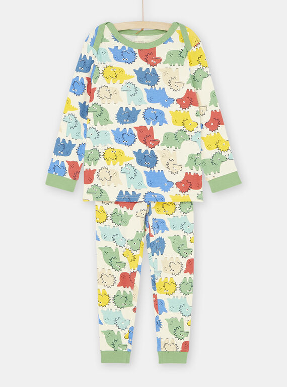 Beigefarbener Pyjama mit Dinosaurier-Print, Jungen SEGOPYJAOP / 23WH1235PYJA016