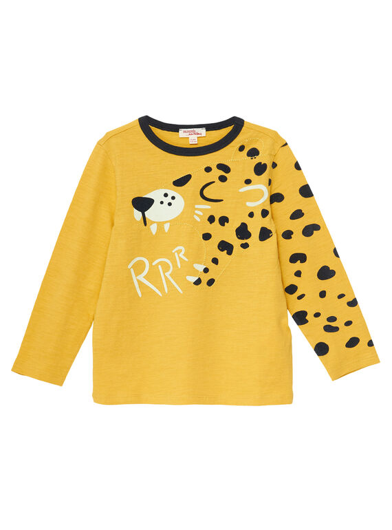 Gelbes langärmeliges T-Shirt für Jungen, mit Jaguar JOTROTEE2 / 20S902F2TMLB116