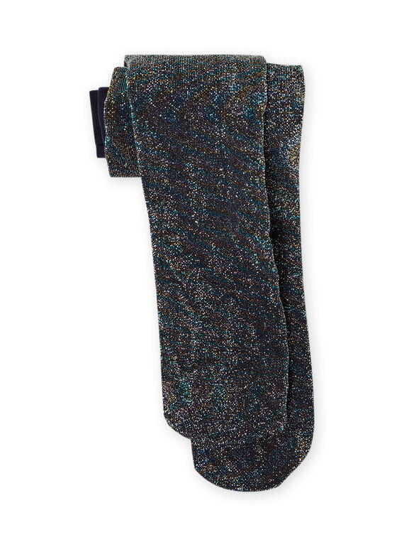Rippenstrumpfhose für Mädchen mit Lurex-Detail MYAJOSCOL5 / 21WI011BCOLC205