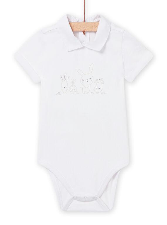 Baby Junge Weißen Kaninchen- und Gemüse body NOU2BOD2 / 22SF0451BOD000