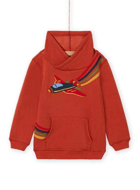 Oranges Sweatshirt für Jungen mit Flugzeugmotiv MOCOSWE / 21W902L1SWE408