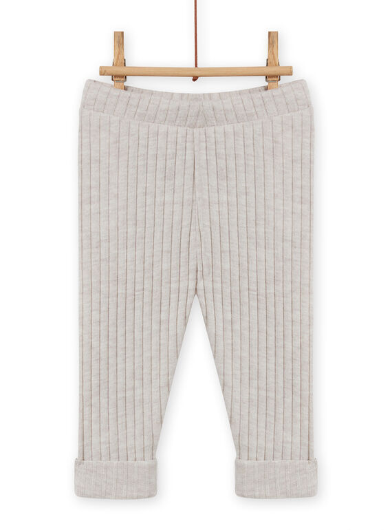 Baby Mädchen einfarbig beige gerippte Leggings MYIJOLEGCO1 / 21WI0911CALA011