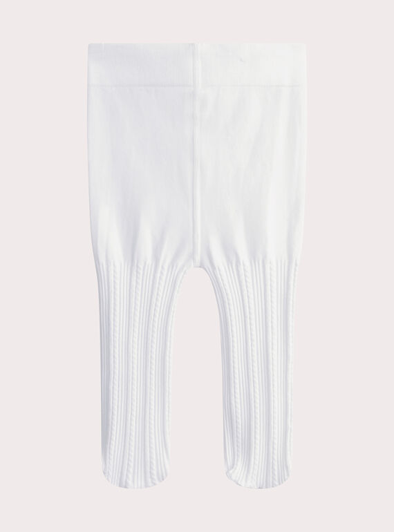 Feinstrumpfhose in Weiß mit Lochmuster für Baby-Mädchen  WYIESCOL2 / 25SI09I2COLA001