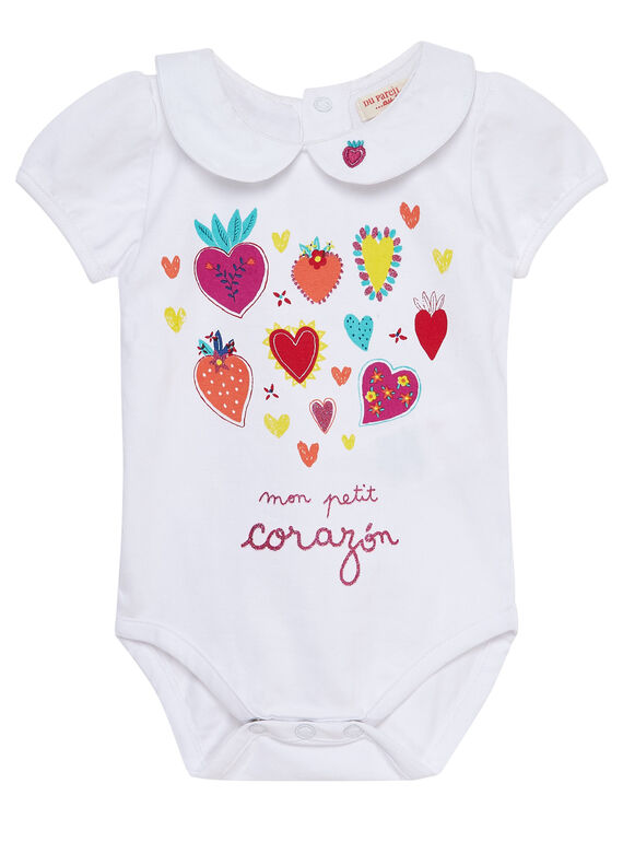 Weißer Baby-Body für Mädchen JIMARBOD / 20SG09P1BOD000