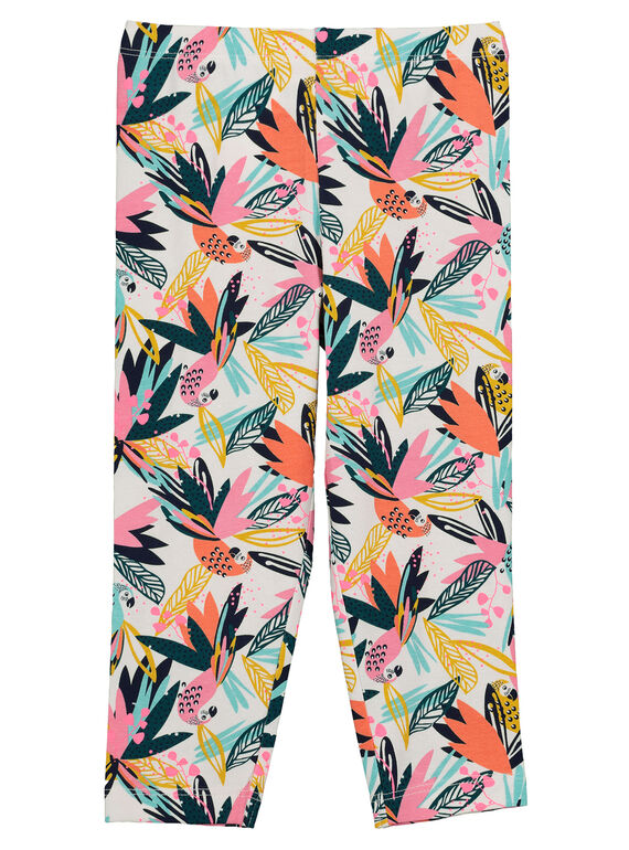 Leggings mit Tropendruck für Mädchen FYACULEG / 19SI01N1CAL000