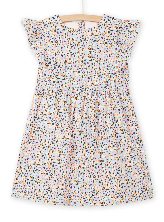 Twill-Kleid für Kinder Mädchen mit buntem Blumendruck und Rüschendetails NAMOROB1 / 22S901N2ROBD327
