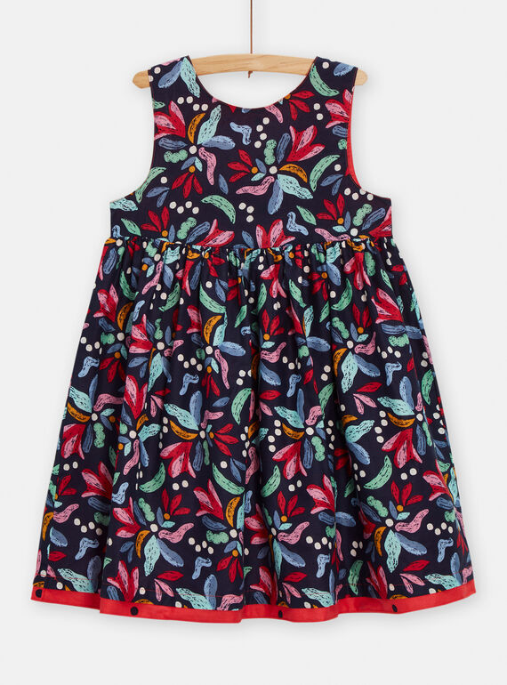 Blaues und rotes Wendekleid mit ausgeschnittenem Rücken für Mädchen TACLUROB1 / 24S901O1ROBC211