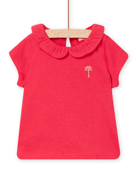 Baby Mädchen rosa t-shirt mit Kragen NIJOBRA7 / 22SG09C3BRA308