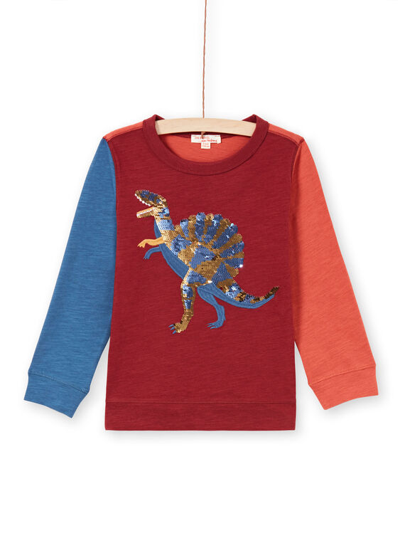 Jungen-T-Shirt in Rot und Marineblau MOPATEE3 / 21W902H1TML719