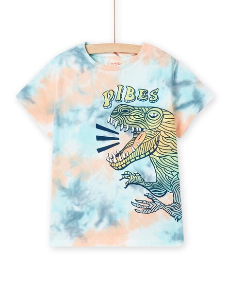 Kind Junge tie-&-dye t-shirt mit Dinosaurier-Motiv NOMOTI2 / 22S902N2TMCG632