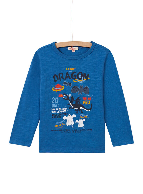 Blaues Drachen-T-Shirt für Jungen MOPLATEE2 / 21W902O1TML221