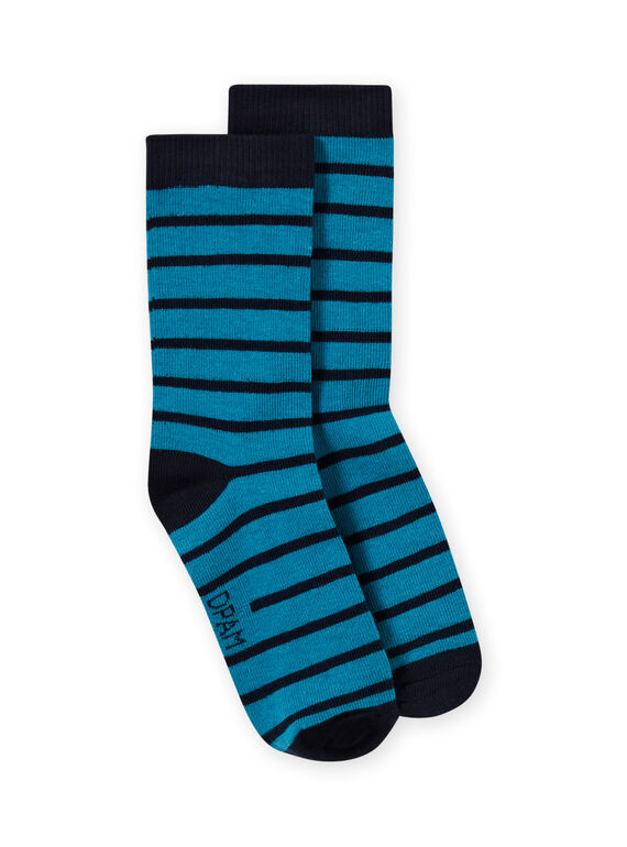 Marineblau und saphirblau gestreifte Söckchen für einen Jungen MYOJOCHOR3 / 21WI0219SOQC211