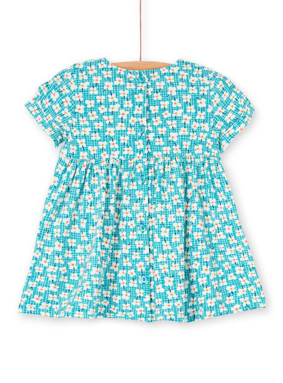 Baby Mädchen türkisfarbenes Kleid LIVERROB3 / 21SG09Q4ROBC216