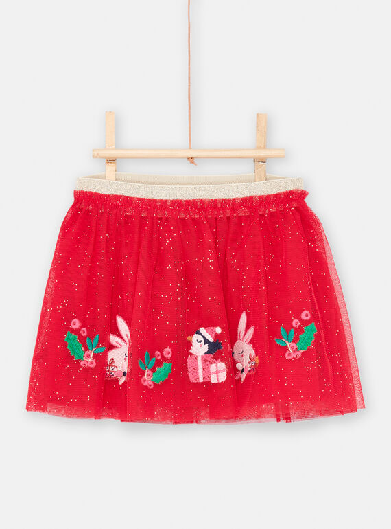 Roter festlicher Rock für Baby-Mädchen SIWAYJUP / 23WG09S1JUPF529