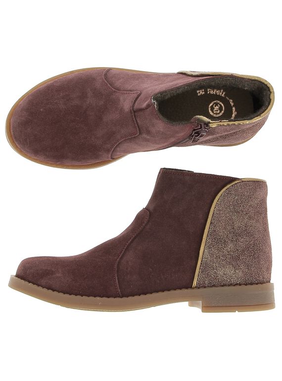 Girls' leather boots DFBOOTMIX2 / 18WK35TED0D503