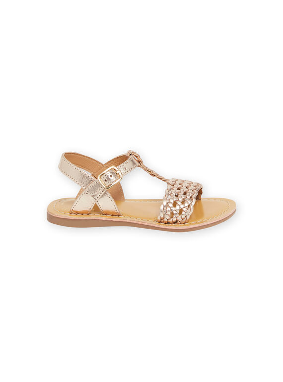 Kind Mädchen goldene Sandalen mit Webeffekt NASANDALICIA / 22KK3541D0E954