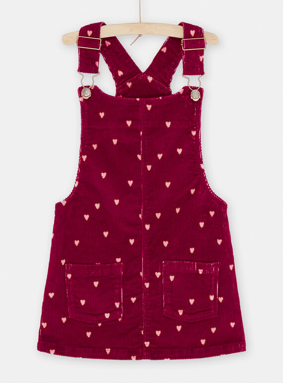 Pflaumenfarbenes Latzkleid mit Herzmuster SACOUROB2 / 23W901L1ROB709
