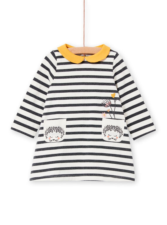 Baby-Mädchenkleid mit Lurex®-Streifen LIPOEROB3 / 21SG09Y1ROBJ916